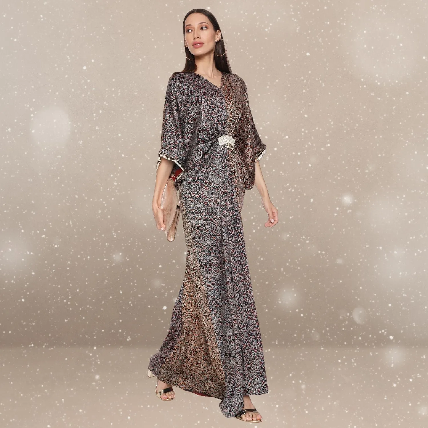 Alice Ajrakh Modal Kaftan | Hand-Block Print | Radiant Reverie