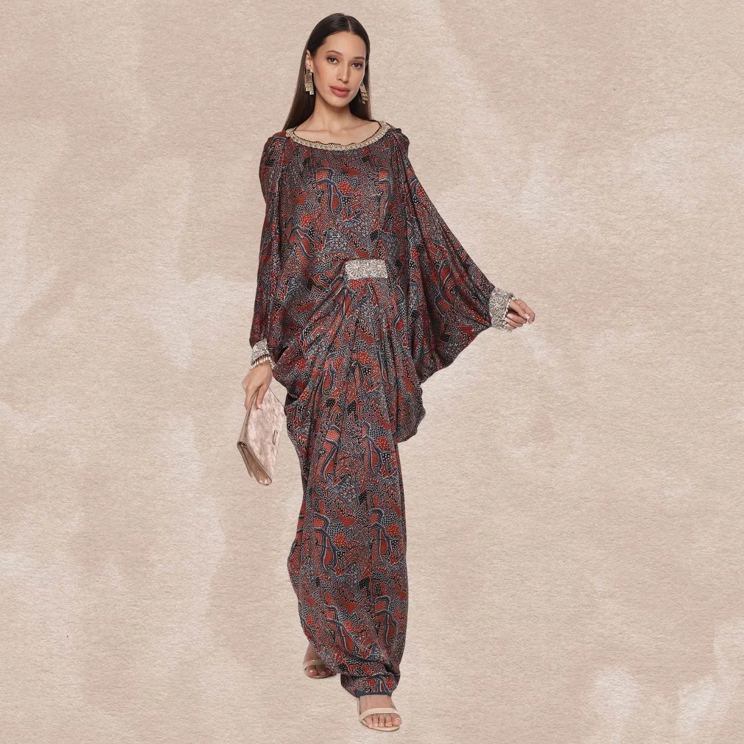 Antonia Ajrakh Modal Kaftan | Hand-Block Print | Simply Serene