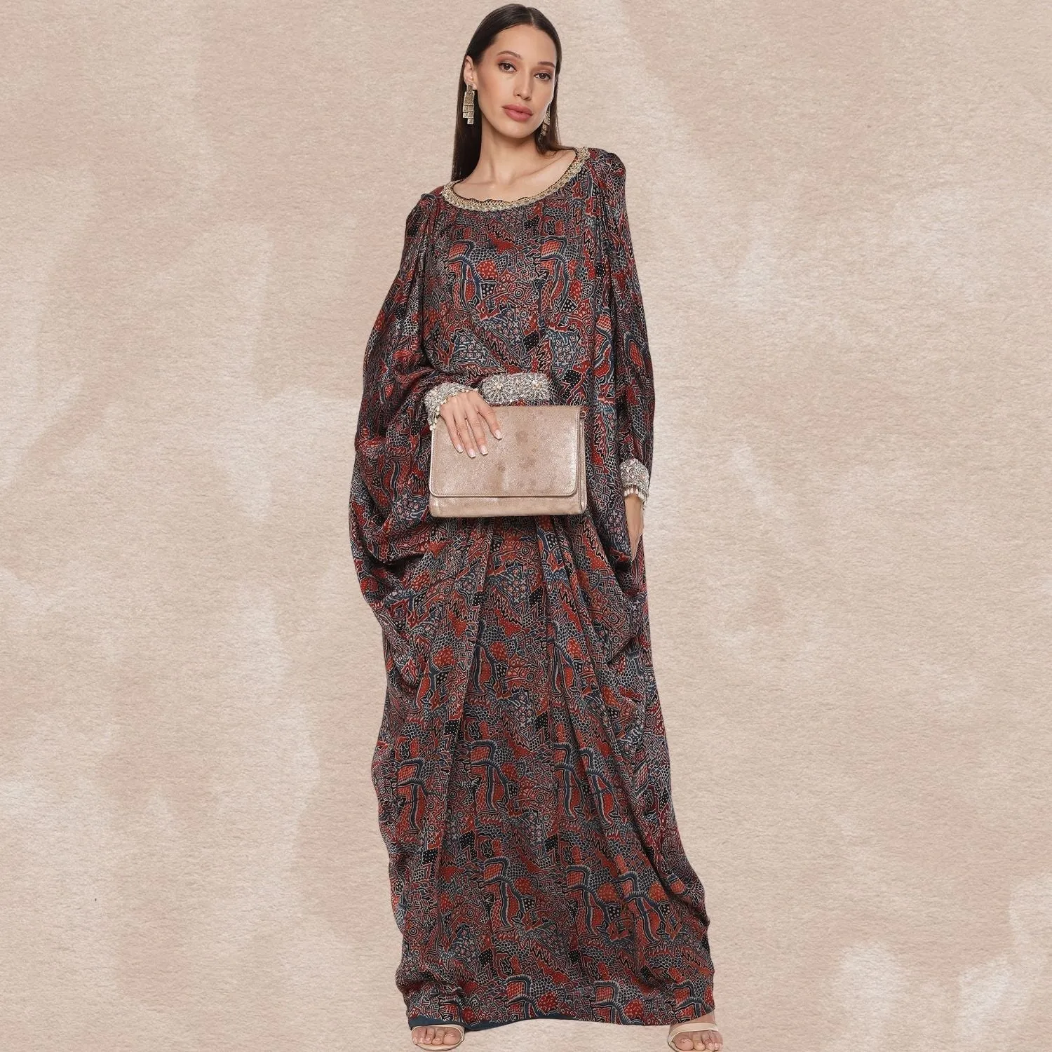 Antonia Ajrakh Modal Kaftan | Hand-Block Print | Simply Serene