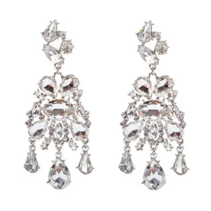 Bridal Wedding Jewelry Crystal Rhinestone Stylish Trendy Design Dangle Earrings