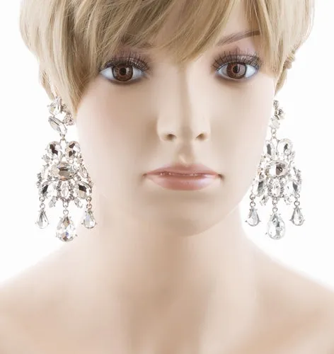 Bridal Wedding Jewelry Crystal Rhinestone Stylish Trendy Design Dangle Earrings
