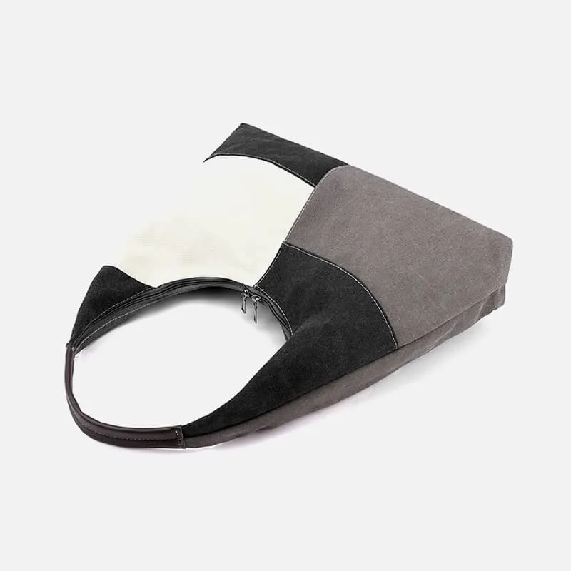 Color Block Canvas Bag