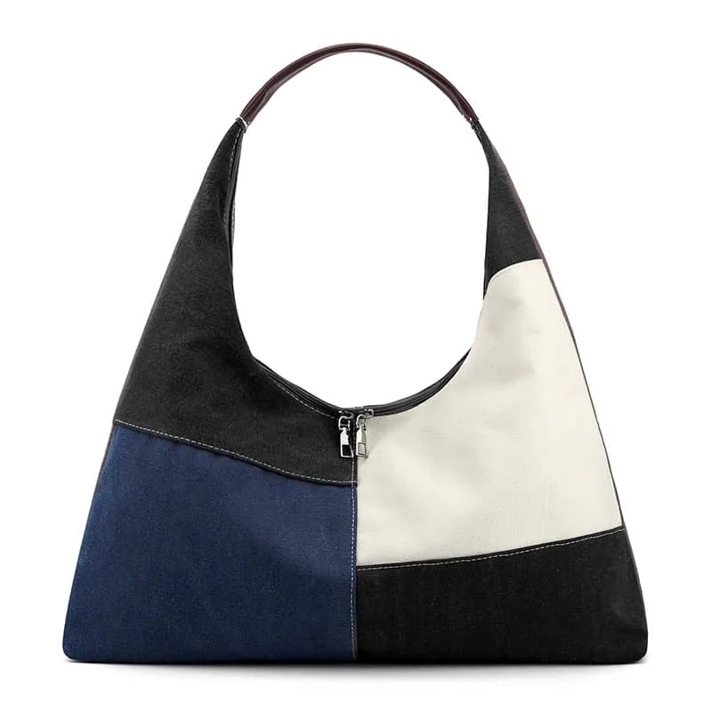 Color Block Canvas Bag