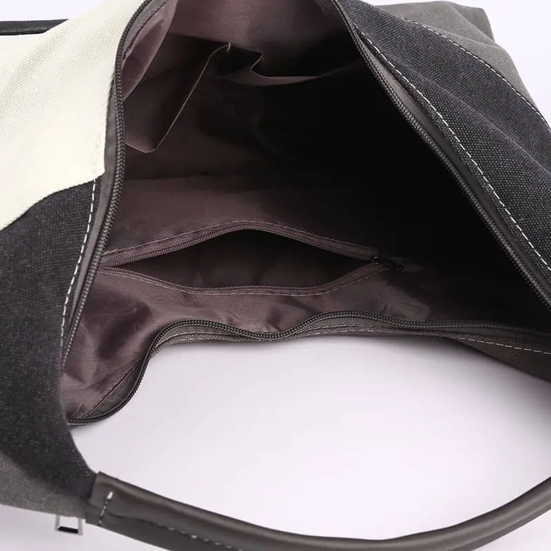 Color Block Canvas Bag