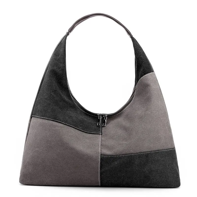 Color Block Canvas Bag