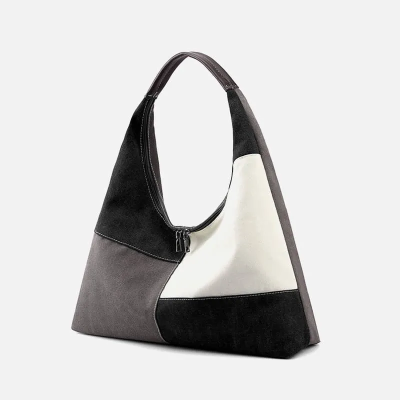 Color Block Canvas Bag