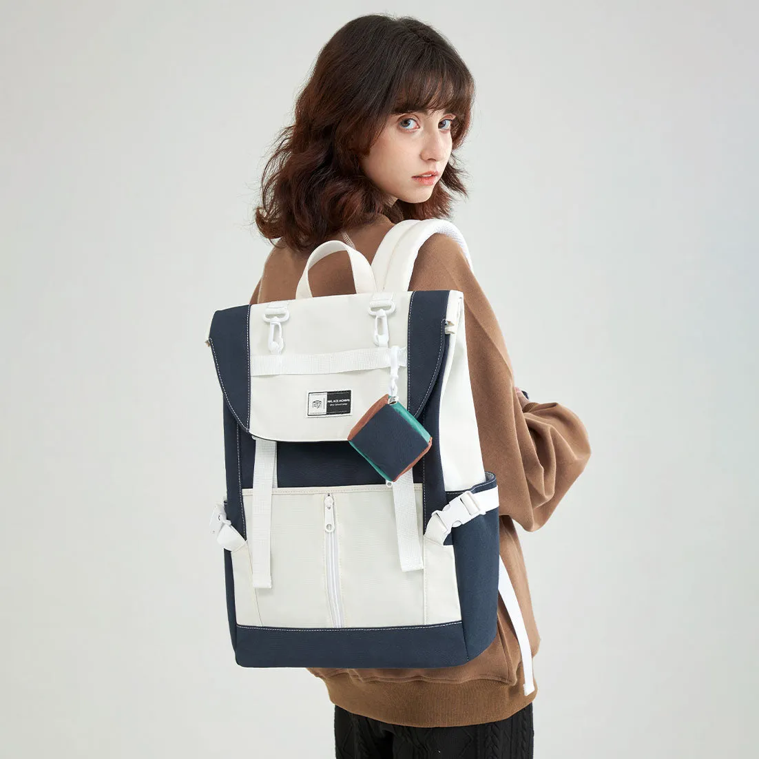 Color Block College Backpack