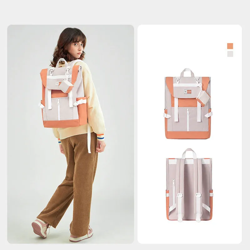 Color Block College Backpack