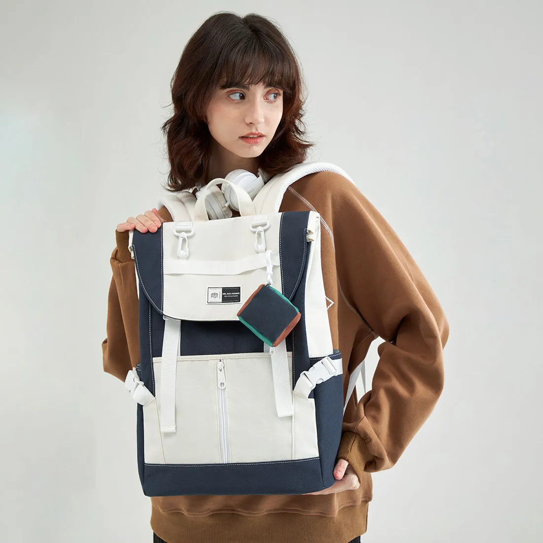 Color Block College Backpack