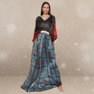 Donna Ajrakh Modal Kaftan | Hand-Block Print | Serene Sophistication