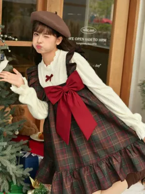 Dress Check Ruffle Big Bow