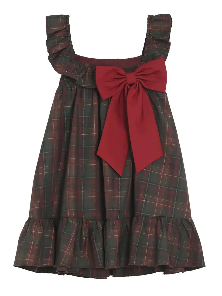 Dress Check Ruffle Big Bow