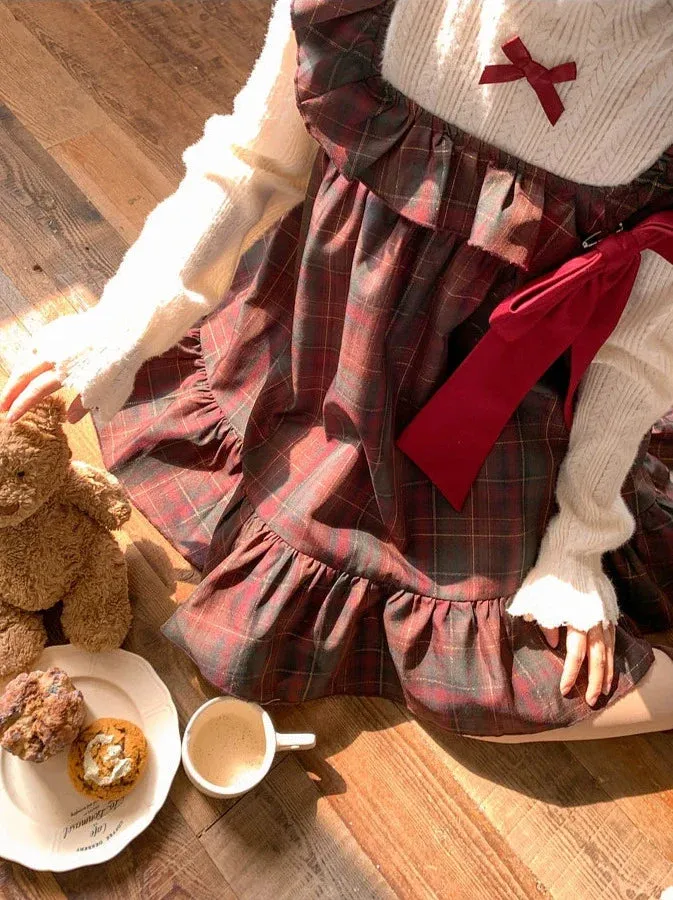 Dress Check Ruffle Big Bow