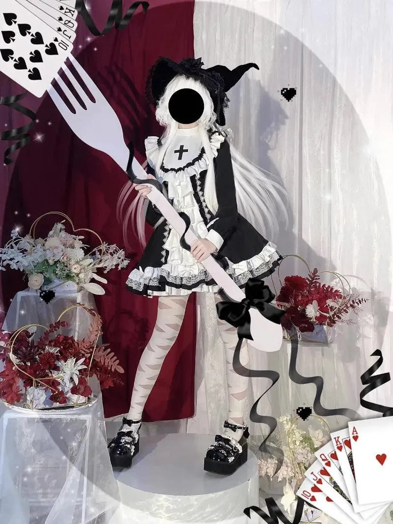 Harajuku dress with half ruffle