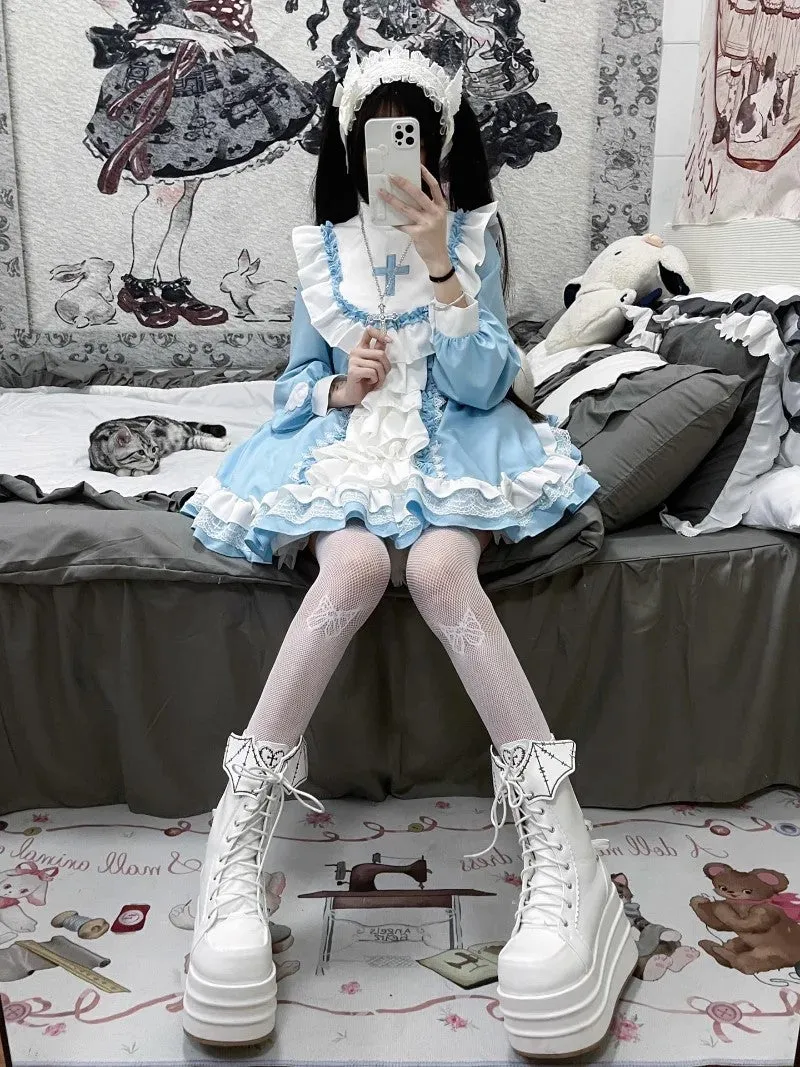 Harajuku dress with half ruffle