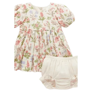 Linen Blend Dress - Dune Flowers