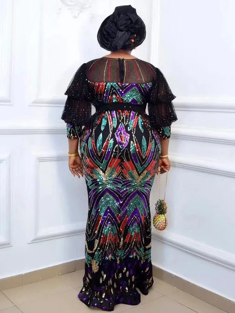 Luxury Sequin Dresses Women Sexy Mermaid Wedding Party Evening Dress