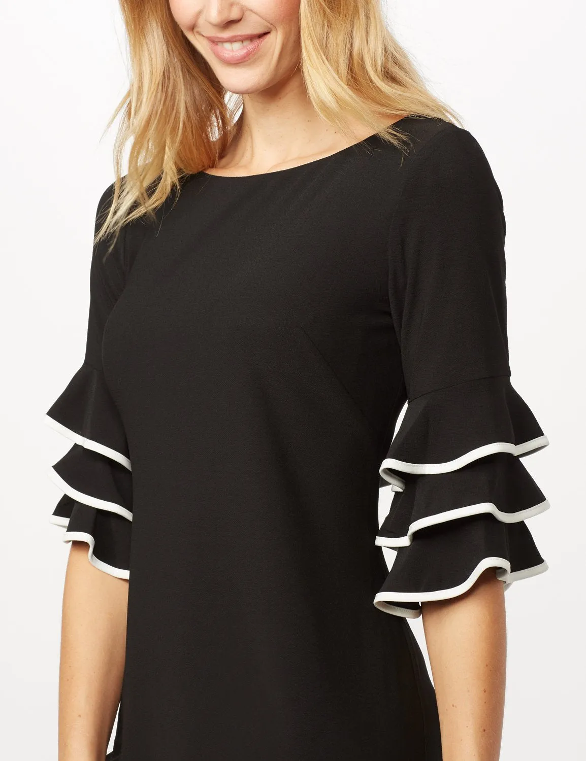 Ruffle Chacha Sleeve Sheath Dress