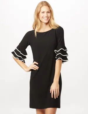 Ruffle Chacha Sleeve Sheath Dress