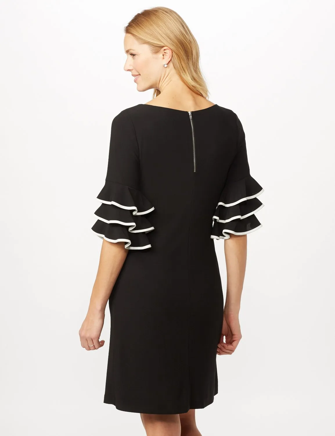 Ruffle Chacha Sleeve Sheath Dress