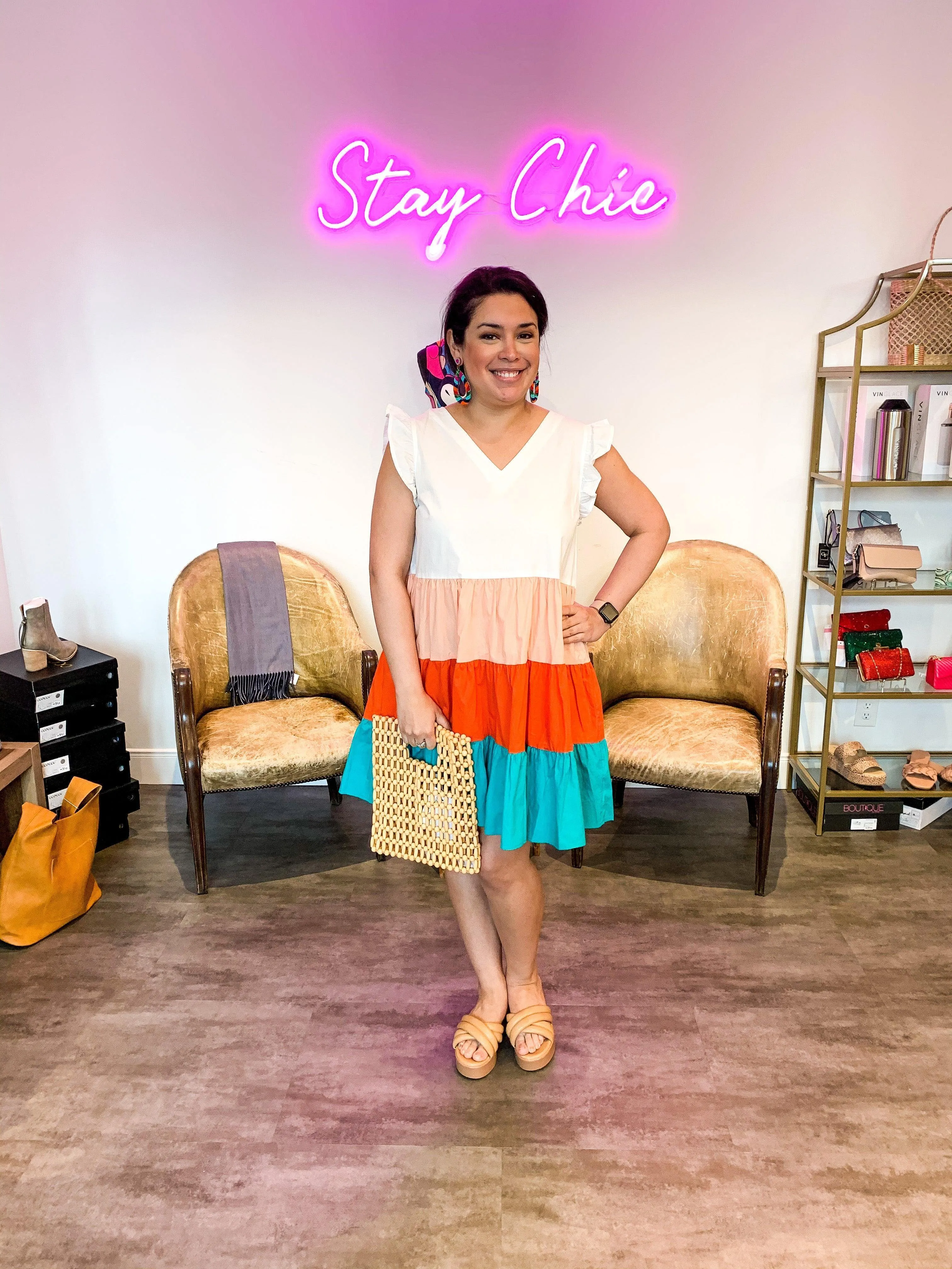 Ruffle Color Block Dress
