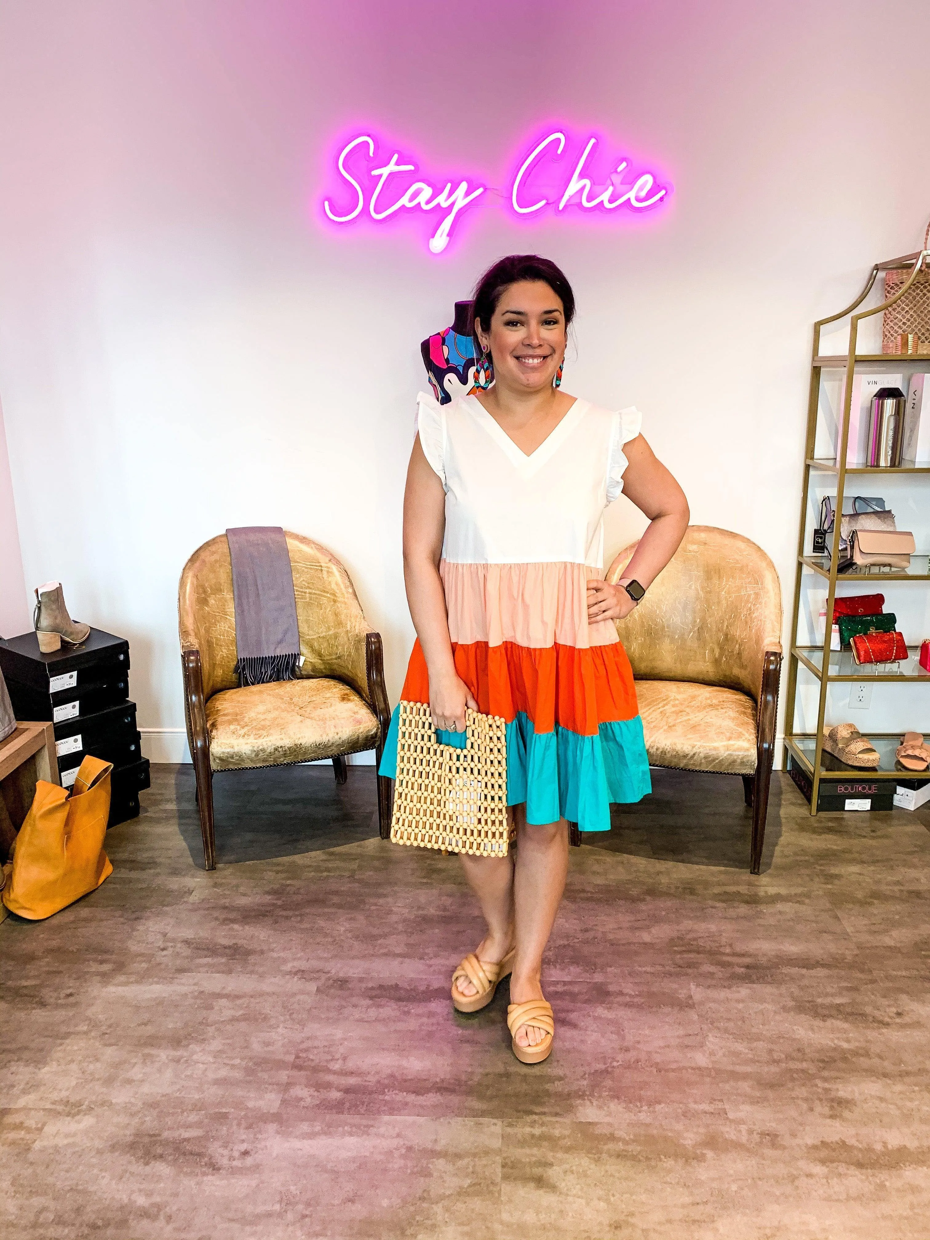 Ruffle Color Block Dress