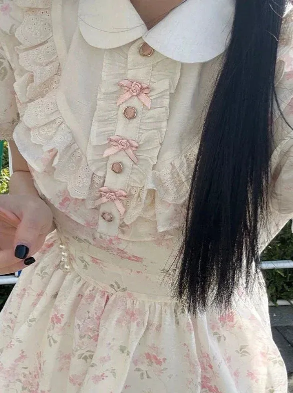 Ruffle Flower Girly Dress Girl