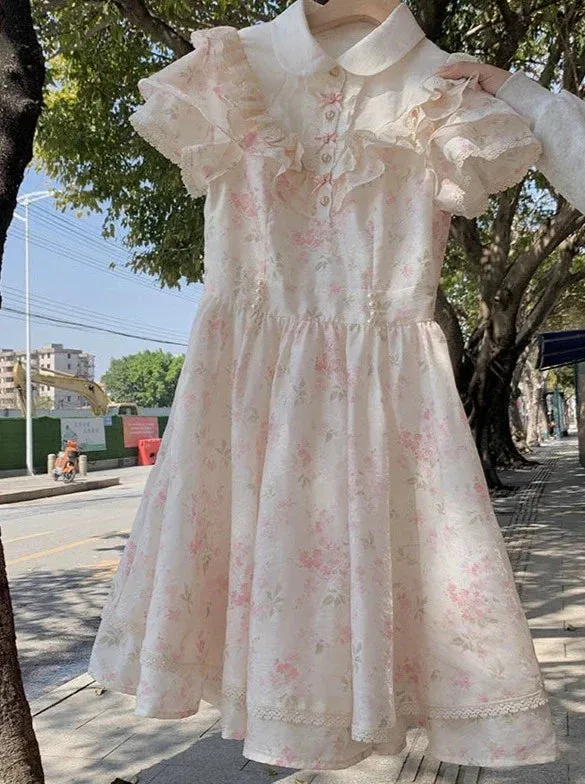 Ruffle Flower Girly Dress Girl