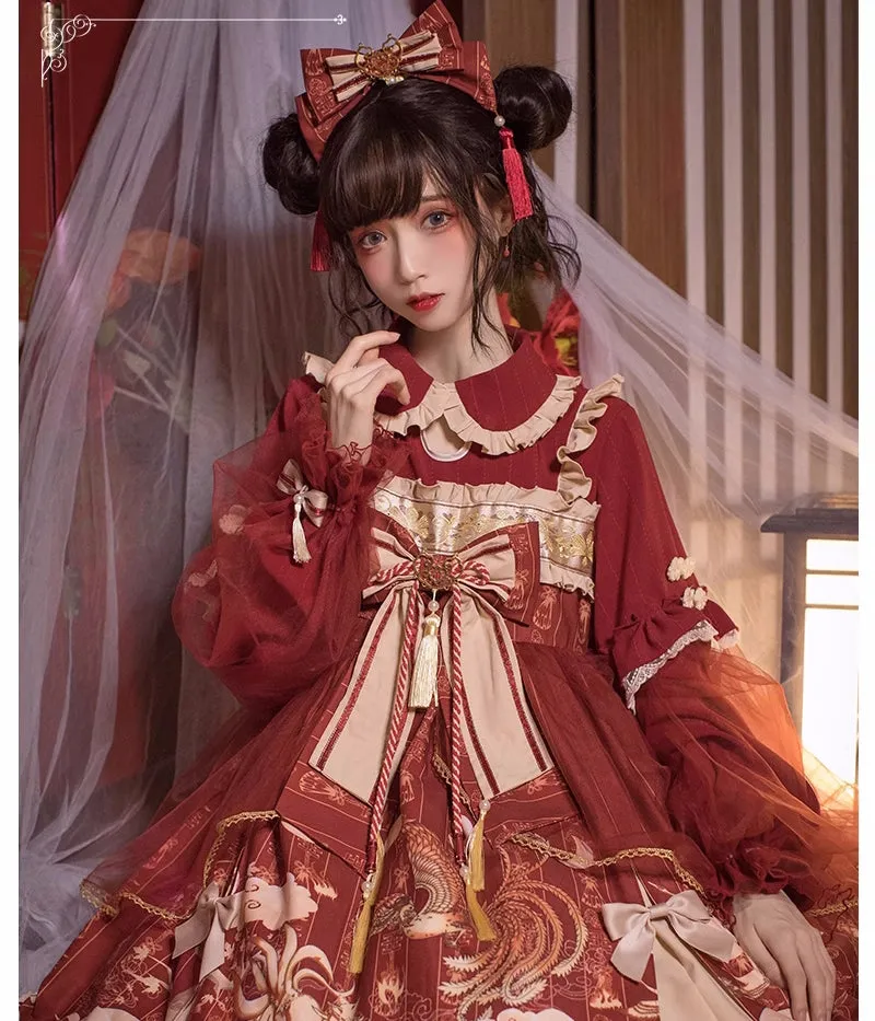 Sweet Bow Ruffle Lace Sleeves Lolita Dress